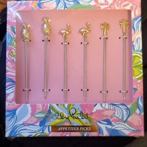 Lilly Pulitzer Gold Tropical Appetizer Picks